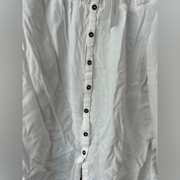 Grand & Greene White Blouse Button Down Long Sleeve Top Small - Picture 4 of 8
